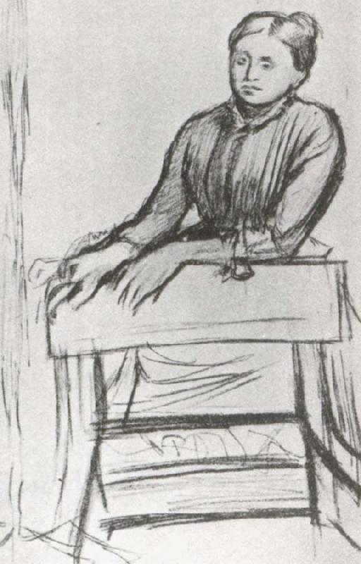 Edgar Degas Helene Rouart leaning on a chair